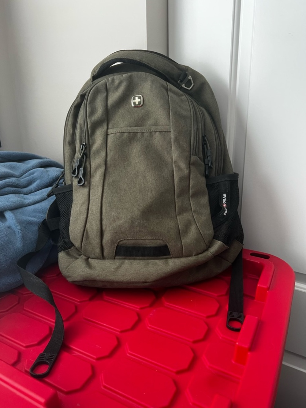 SwissGear Olive Backpack with Black Accents